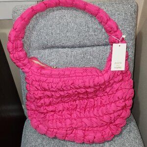 David and Young Quilted Puffer Bag Pink NWT